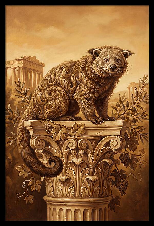 Binturong On A Classical Column