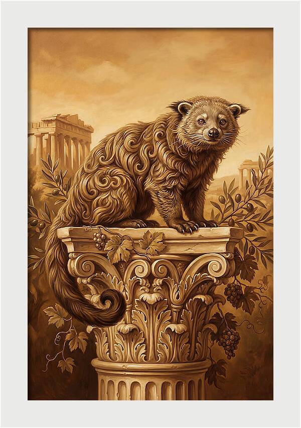 Binturong On A Classical Column
