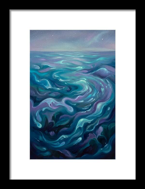 Bioluminescent Ocean Under Stars
