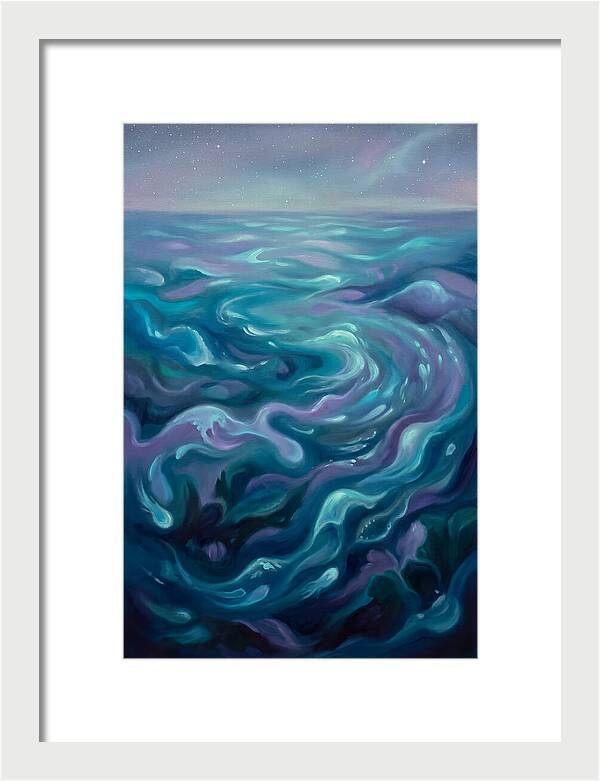 Bioluminescent Ocean Under Stars