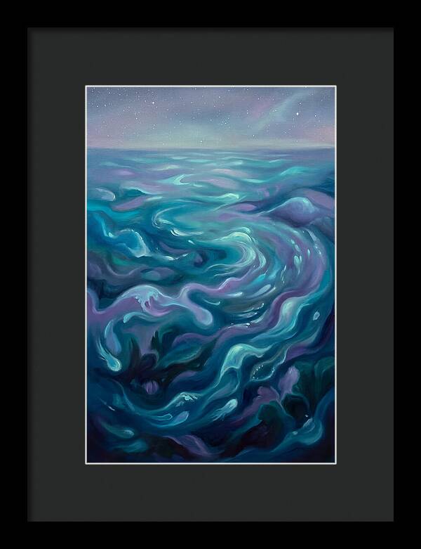 Bioluminescent Ocean Under Stars