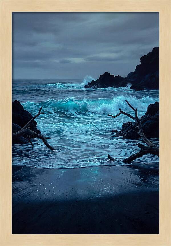 Bioluminescent Waves Breaking