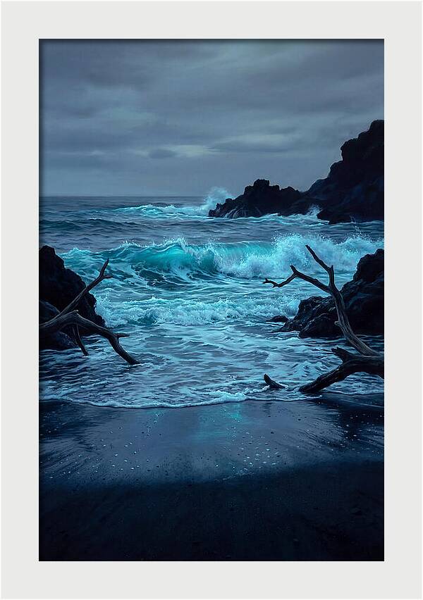 Bioluminescent Waves Breaking