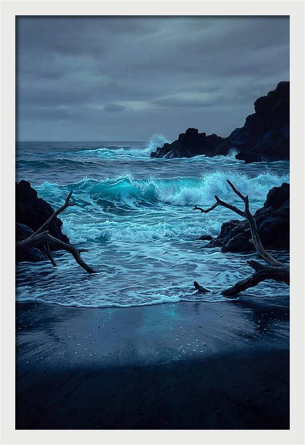 Bioluminescent Waves Breaking