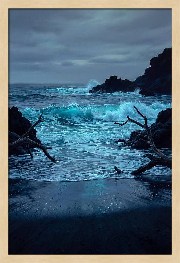 Bioluminescent Waves Breaking