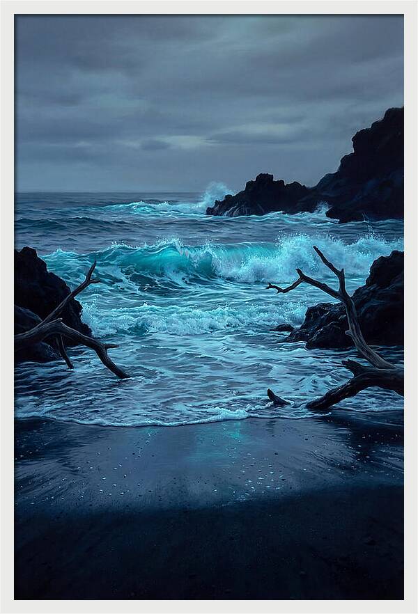 Bioluminescent Waves Breaking