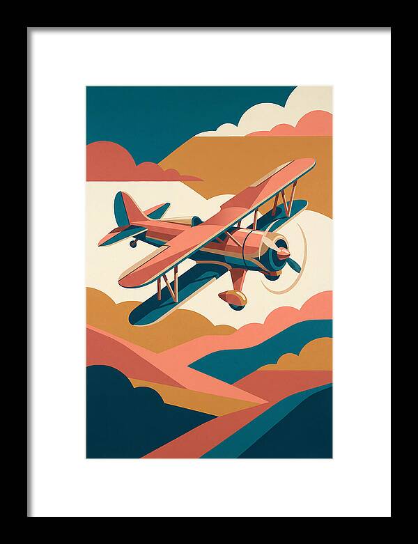 Biplane In Flight