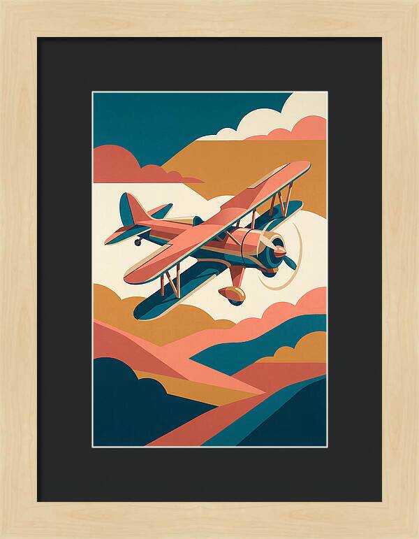 Biplane In Flight