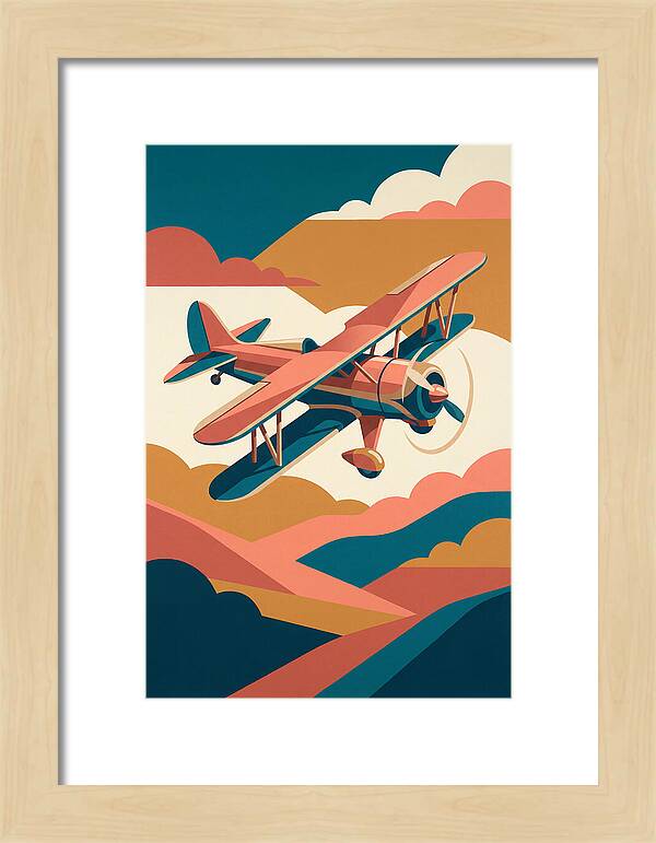 Biplane In Flight