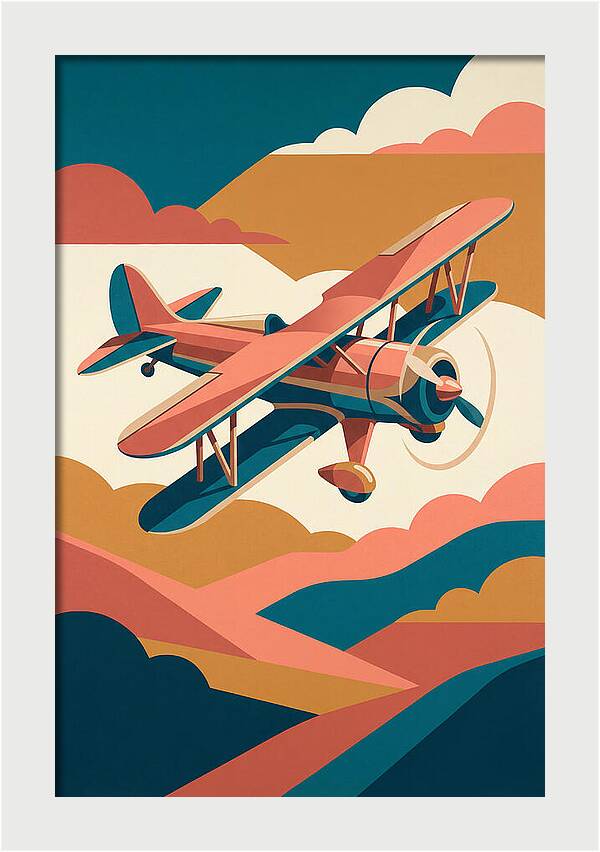Biplane In Flight