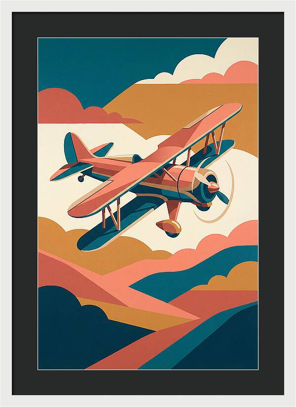 Biplane In Flight