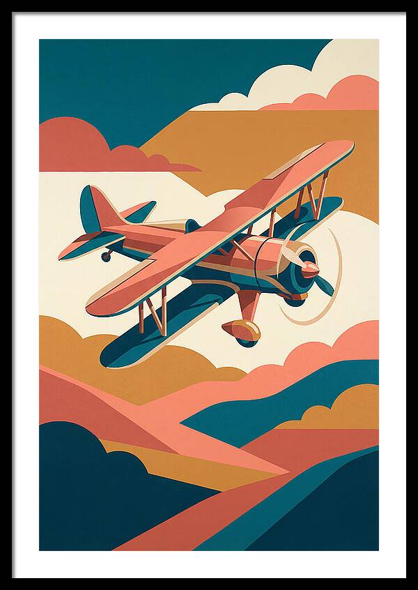 Biplane In Flight