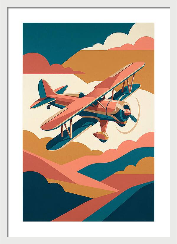 Biplane In Flight