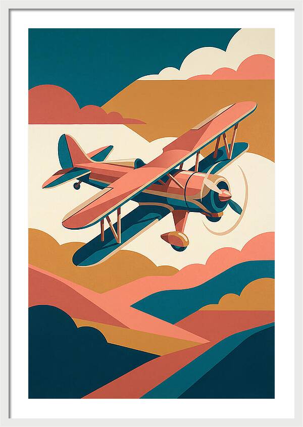 Biplane In Flight