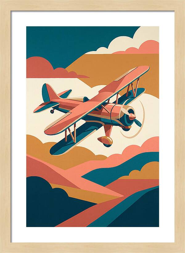 Biplane In Flight
