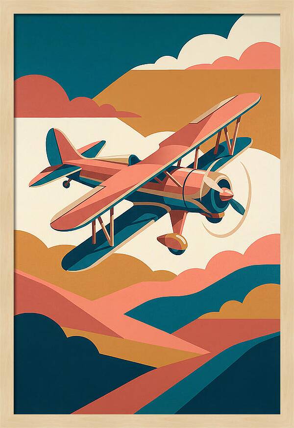 Biplane In Flight