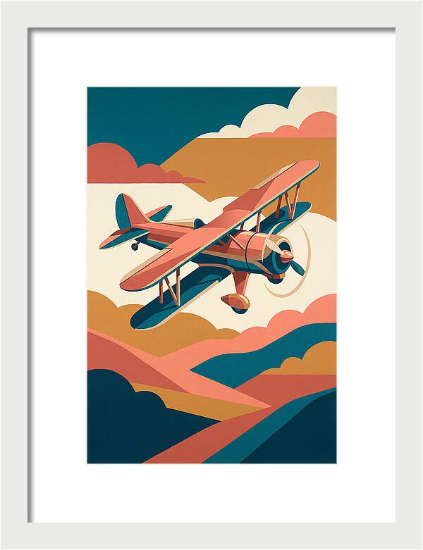 Biplane In Flight