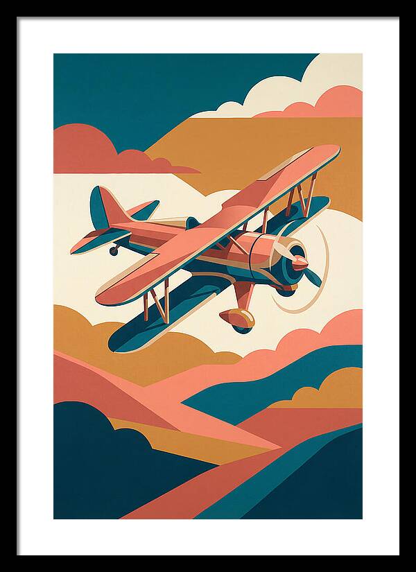 Biplane In Flight