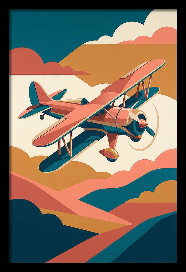 Biplane In Flight