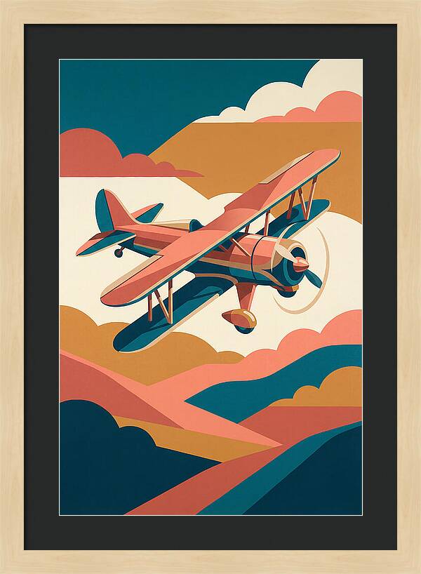 Biplane In Flight