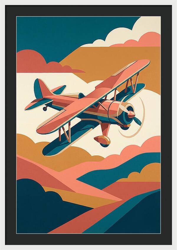 Biplane In Flight