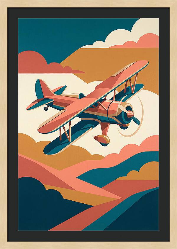 Biplane In Flight