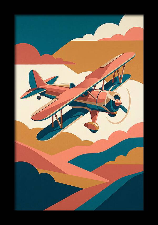 Biplane In Flight
