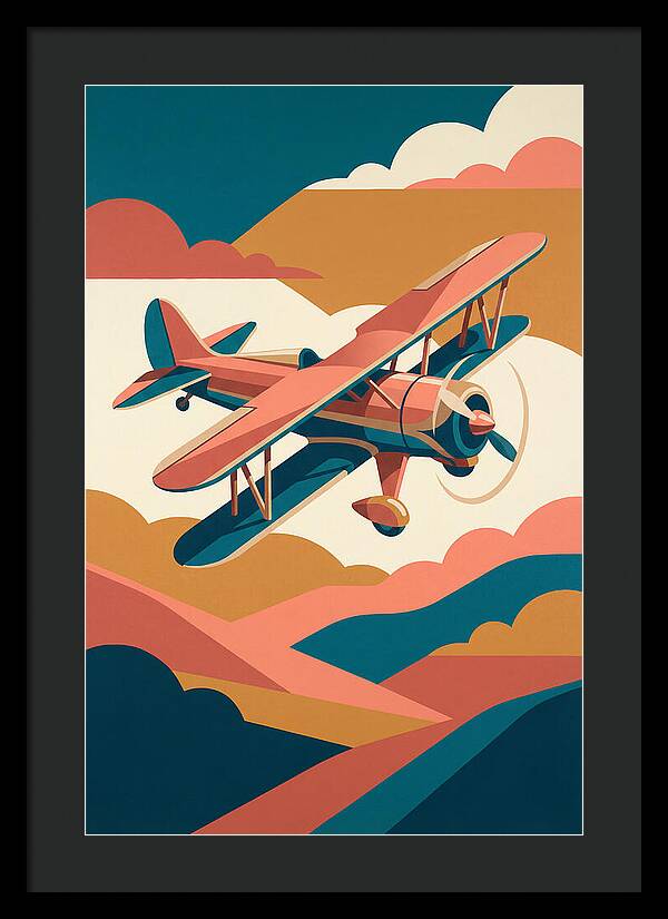 Biplane In Flight