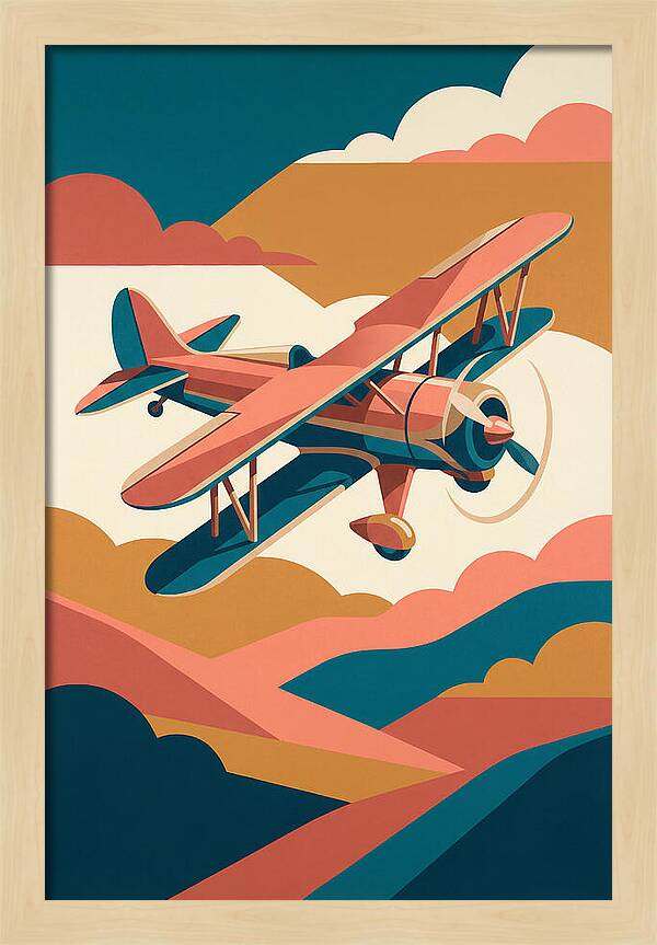 Biplane In Flight