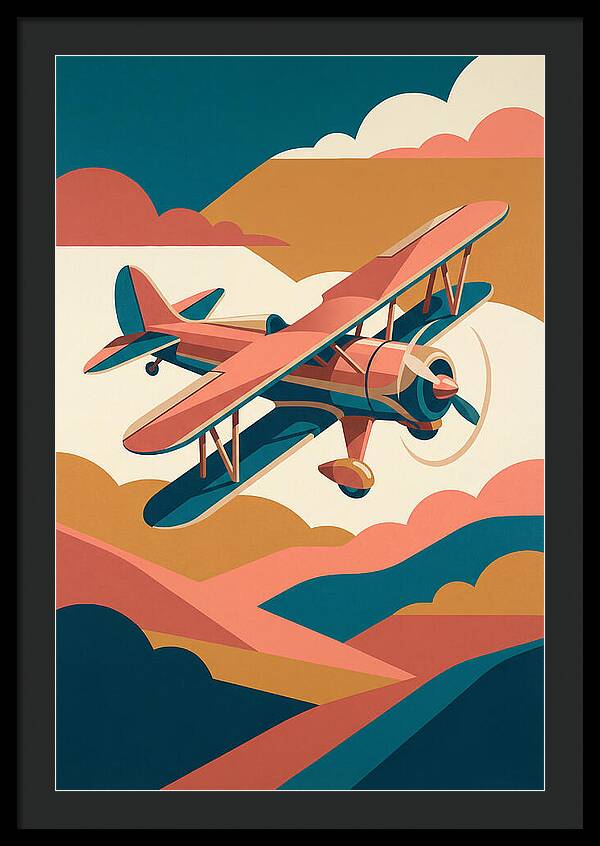 Biplane In Flight