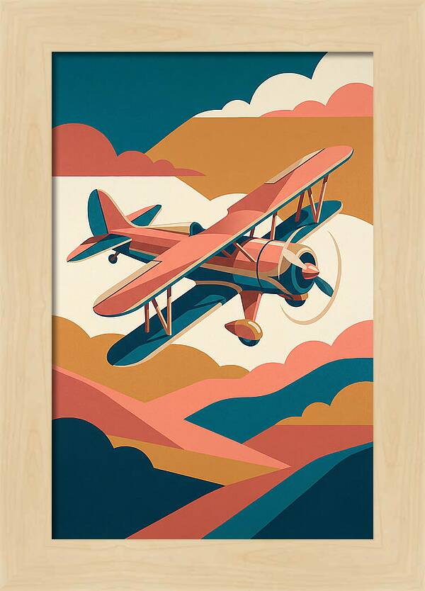 Biplane In Flight