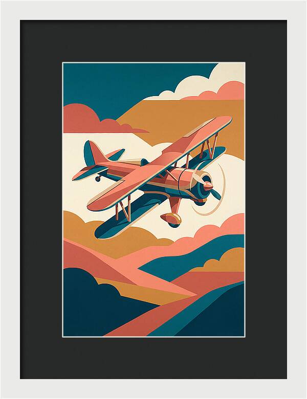 Biplane In Flight