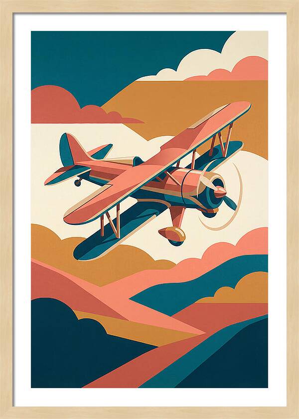 Biplane In Flight