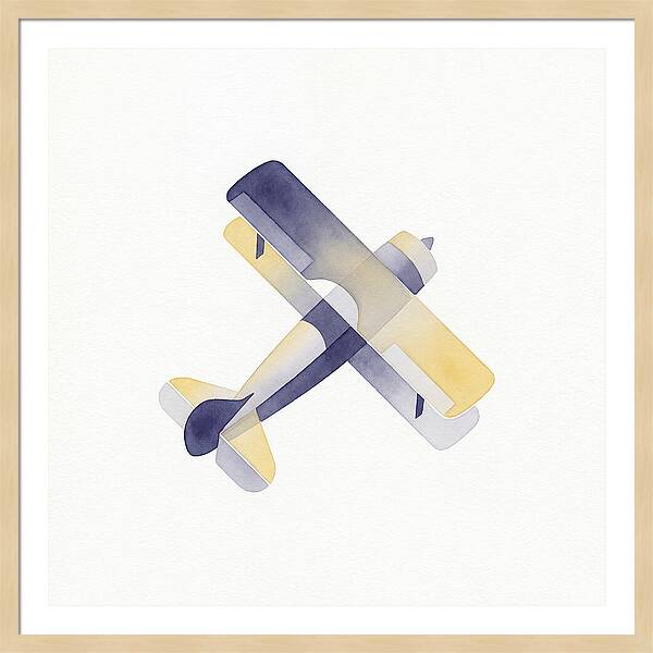 Biplane In Watercolor Hues