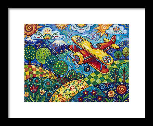 Biplane Over Colorful Landscape