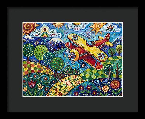 Biplane Over Colorful Landscape
