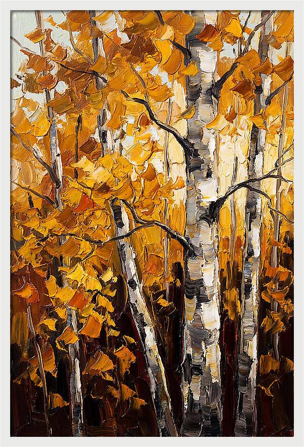 Birch Grove In Golden Autumn