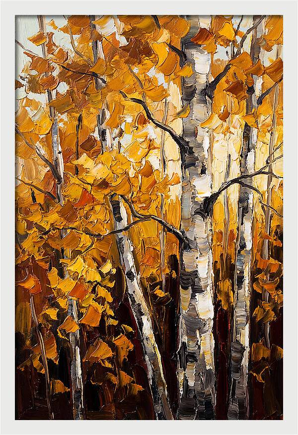 Birch Grove In Golden Autumn