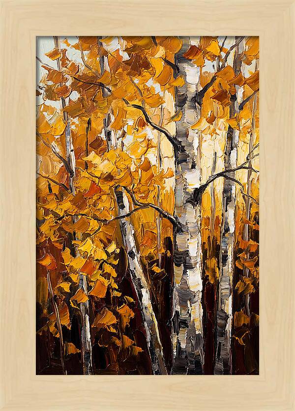 Birch Grove In Golden Autumn