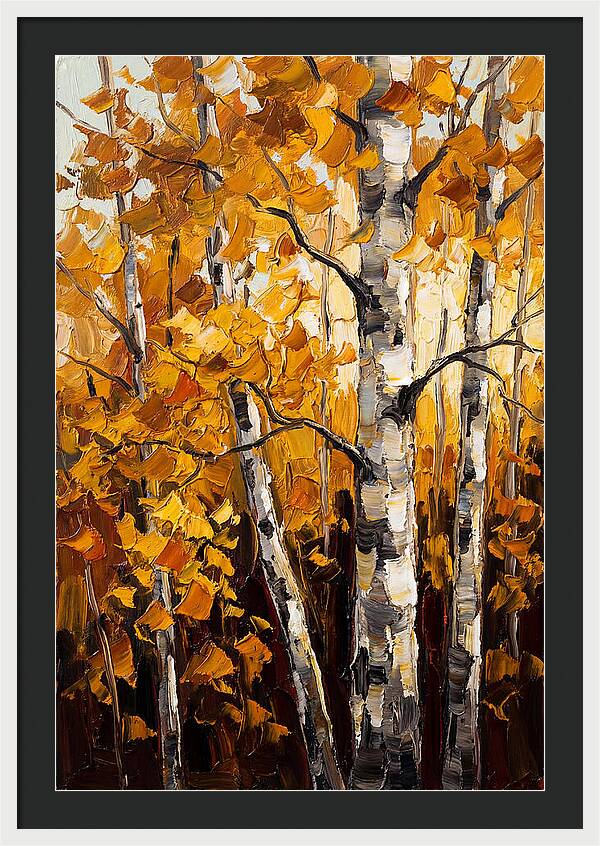 Birch Grove In Golden Autumn
