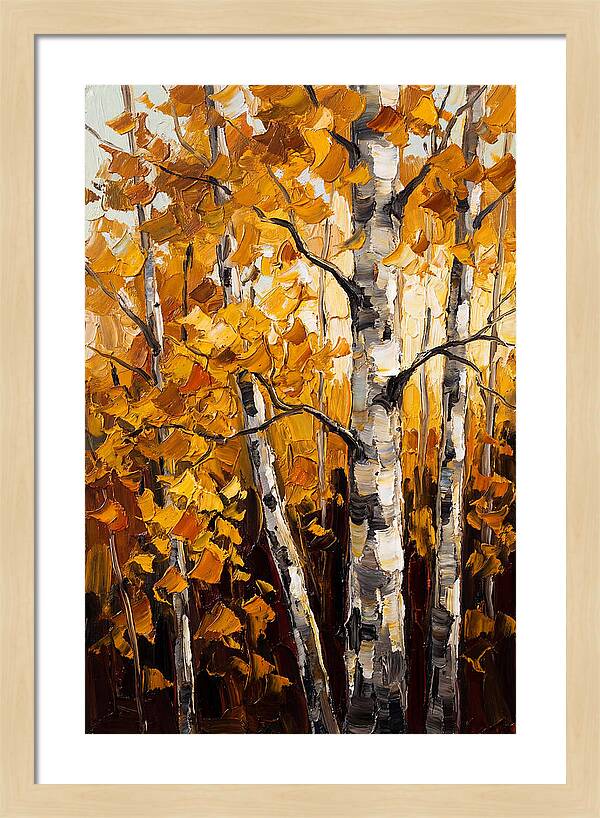 Birch Grove In Golden Autumn