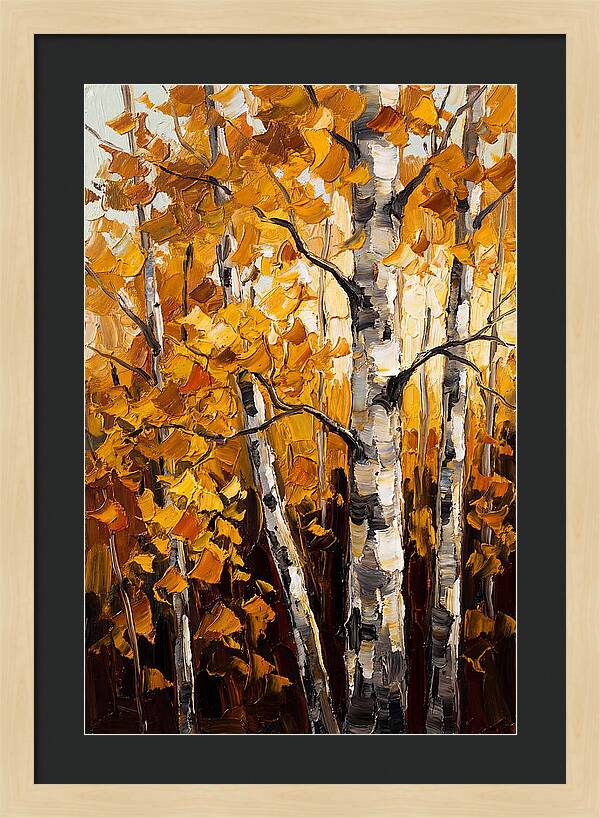 Birch Grove In Golden Autumn