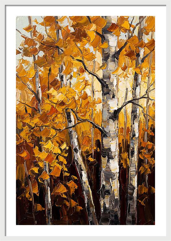 Birch Grove In Golden Autumn