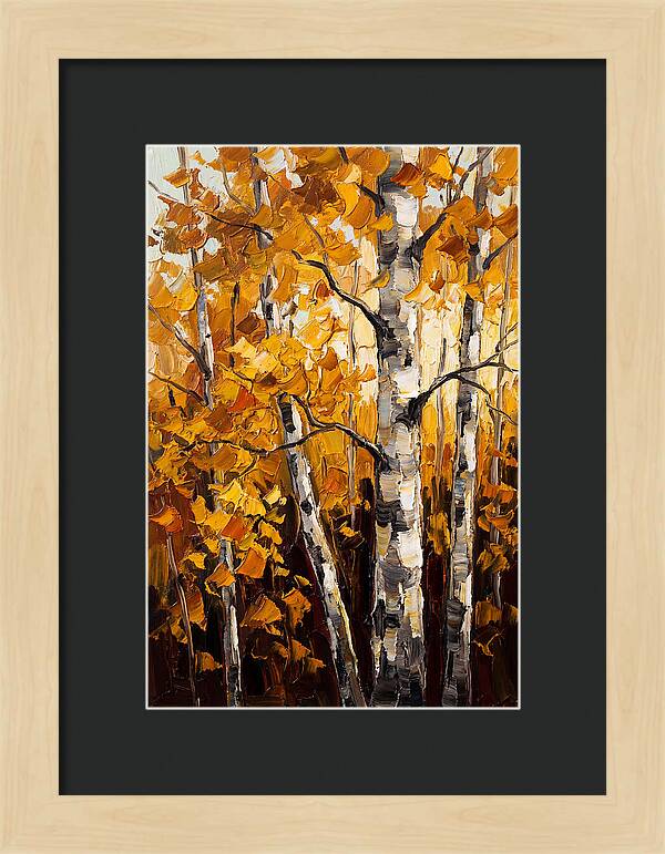 Birch Grove In Golden Autumn