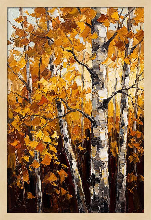 Birch Grove In Golden Autumn