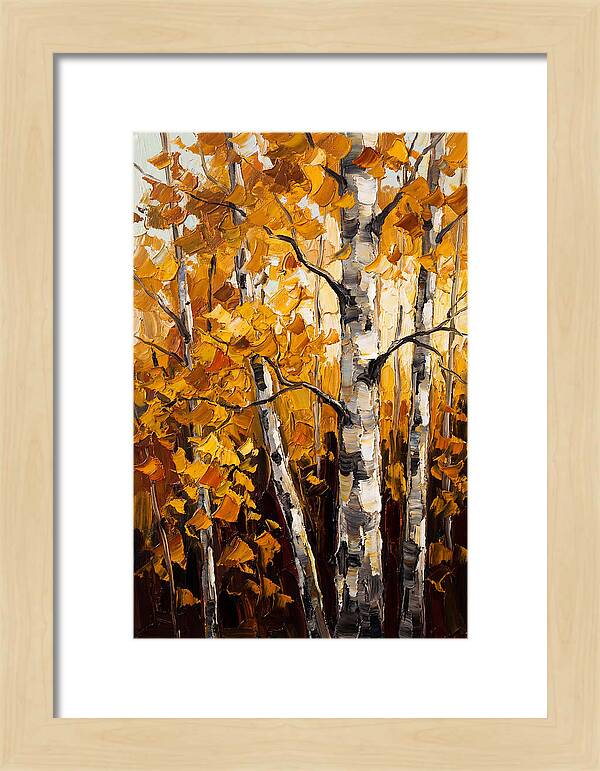 Birch Grove In Golden Autumn