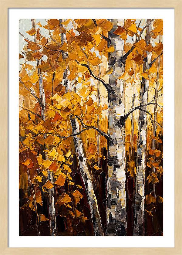 Birch Grove In Golden Autumn