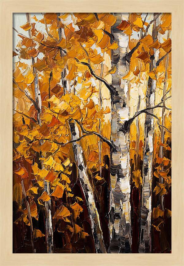 Birch Grove In Golden Autumn