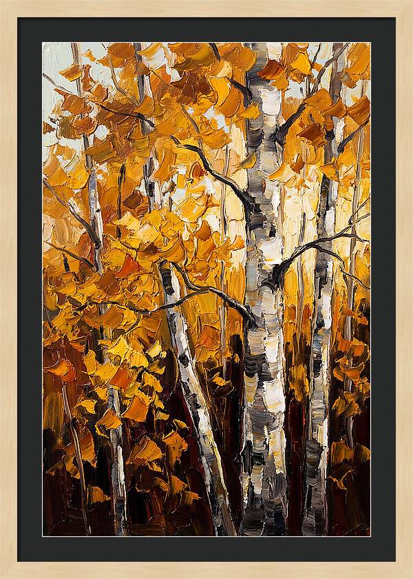 Birch Grove In Golden Autumn