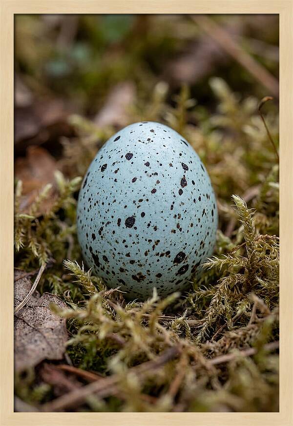 Bird Egg Among Moss